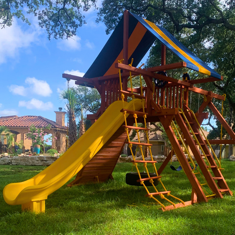 Playset installed in Texas.