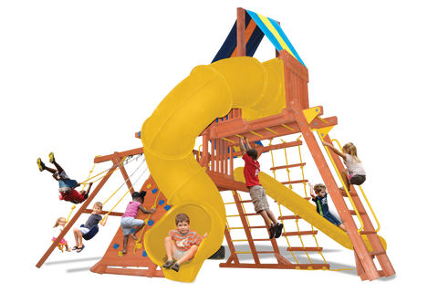 Playground One Original Playcenter Swing Set with 5.5' Platform and Spiral Slide