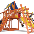 Playground One Premier Fort Swing Set with 5.5' Platform and Monkey Bars