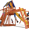 Playground One Premier Fort Swing Set with 6.5' Platform and Monkey Bars