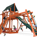 Playground One Premier Fort Swing Set with 7.5' Platform and Monkey Bars