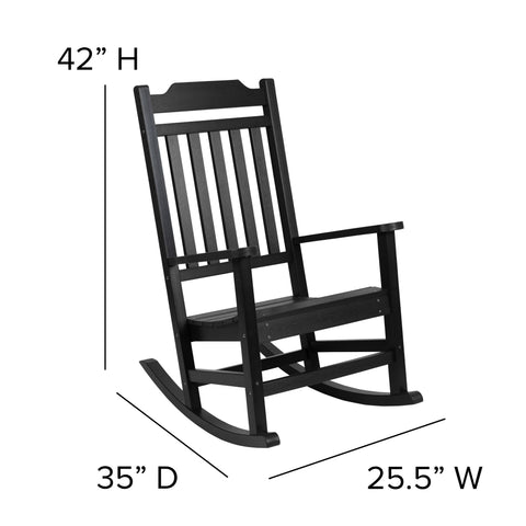 All-Weather Poly Resin Rocking Chairs with Accent Table | Set of 3 - River City Play Systems